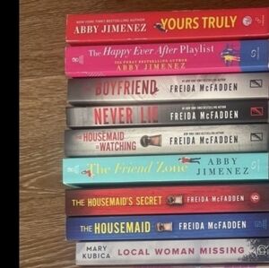 IN SHOW BOOK $11 EACH Major AUTHORS ABBY Jimenez ,Collen HOOVER,Freida MCFadden